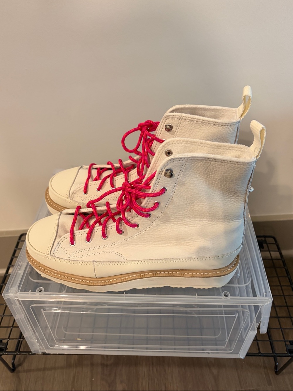 Converse Women's Chuck Taylor Crafted Boot Hi Egret/Ivory/Pink 173212C